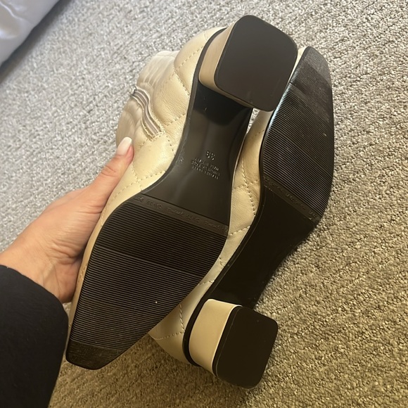 Napoleoni Quilted Italian Leather Boots off white - Picture 7 of 10